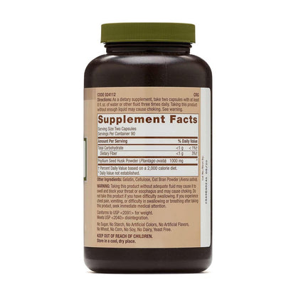 GNC Natural Brand Psyllium Seed Husk 500mg – 180 Kapseln für die Verdauungsgesundheit