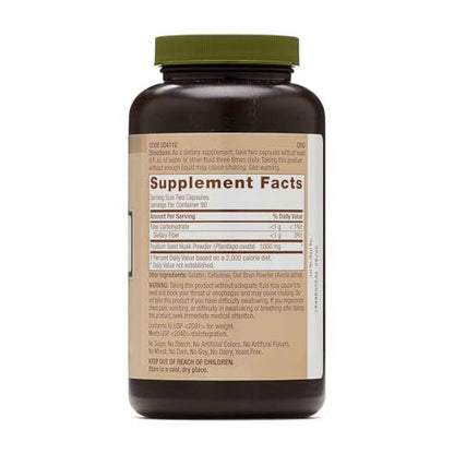 GNC Natural Brand Psyllium Seed Husk 500mg – 180 Kapseln für die Verdauungsgesundheit