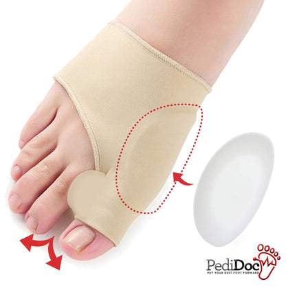 PediDocTM Zehenkorrektor – Ballenzeh Polster, Zehenstrecker mit Gel Zehenspreizer – Hallux Valgus Korrektur, Großzehenausrichtung