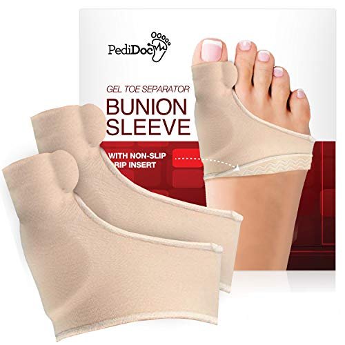 PediDocTM Zehenkorrektor – Ballenzeh Polster, Zehenstrecker mit Gel Zehenspreizer – Hallux Valgus Korrektur, Großzehenausrichtung