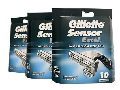 Gillette Sensor Excel Rasierklingen Nachfüllpackung – 10 Klingen (3er-Pack)
