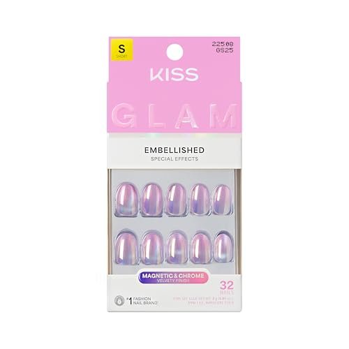 Kiss Glam 'One n Only' Press-On Nägel – Kurz, Rund, Pink – 32 Nägel inklusive Kleber