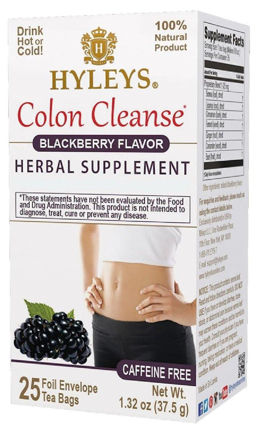 HYLEYS Colon Cleanse Tee Blackberry-Geschmack - 25 Teebeutel (1 Packung)