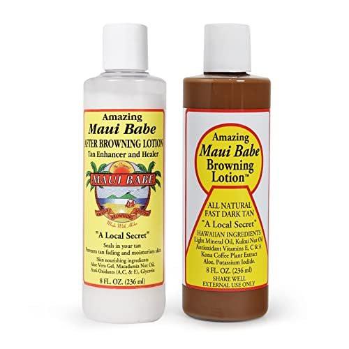 Maui Babe Before And After Browning Lotion, 2er-Pack – Bräunungslotion vor und nach dem Sonnenbad, Hergestellt in den USA, 236 ml
