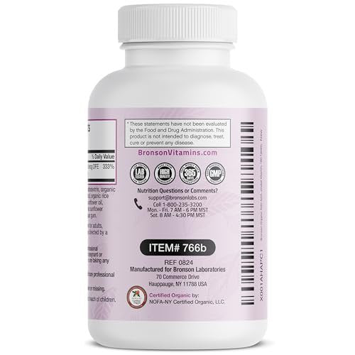 Bronson Organische Folsäure (Vitamin B9 Folat) 800 mcg aus Zitronenschale, 180 Tabletten