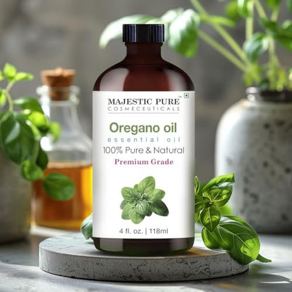 Majestic Pure Oregano Öl 100% rein & natürlich – 118 ml mit Glaspipette für Diffuser, Aromatherapie, Seifen- und Kerzenherstellung