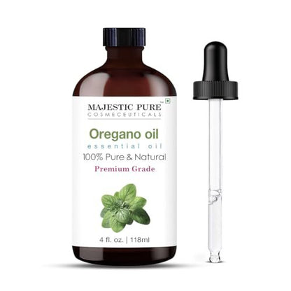 Majestic Pure Oregano Öl 100% rein & natürlich – 118 ml mit Glaspipette für Diffuser, Aromatherapie, Seifen- und Kerzenherstellung