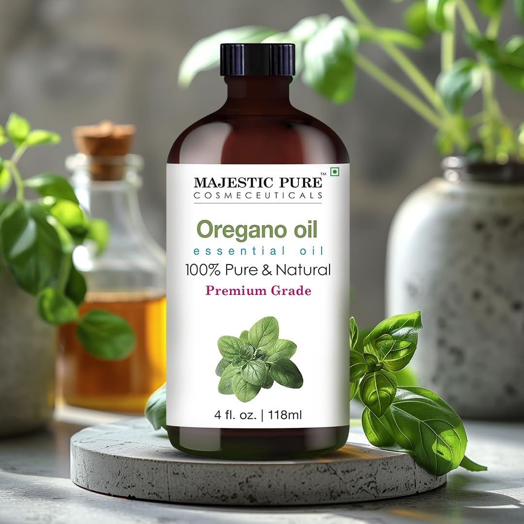 Majestic Pure Oregano Öl 100% rein & natürlich – 118 ml mit Glaspipette für Diffuser, Aromatherapie, Seifen- und Kerzenherstellung
