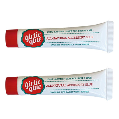 Girlie Glue – Sanfter Haar- und Hautkleber für Babys & Haustiere, ungiftig, lang anhaltend, trocknet klar, mit Wasser abwaschbar. 2 Tuben.