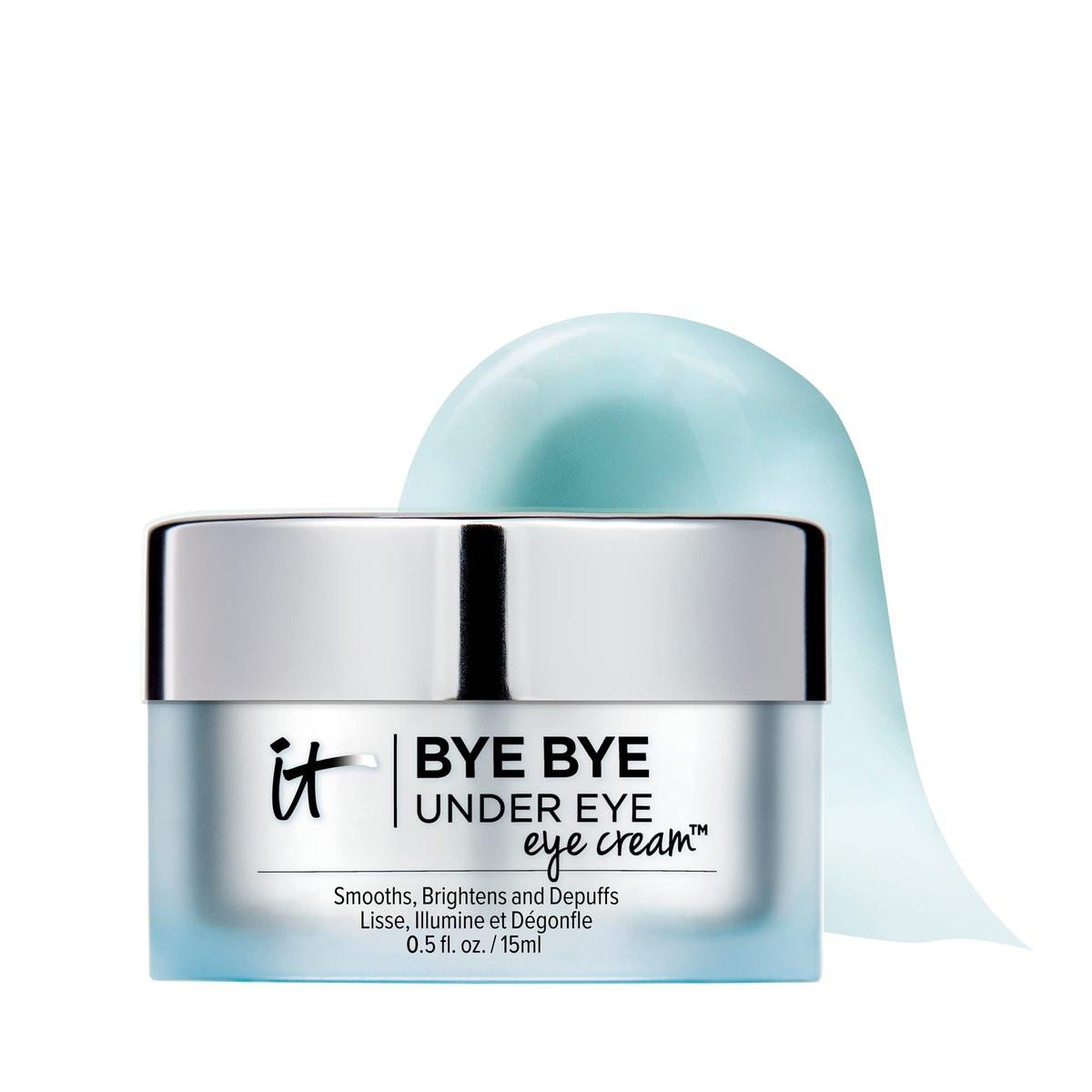 IT Cosmetics Bye Bye Under Eye Augencreme – Feuchtigkeitsspendende, schnell einziehende Formel – Glättet das Erscheinungsbild von feinen Linien und Fältchen, hellt dunkle Augenringe sichtbar auf – mit Hyaluronsäure – 0,5 Fl Oz