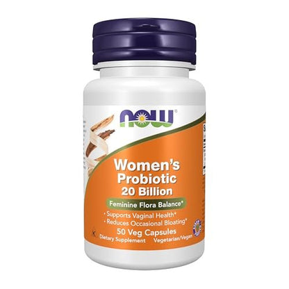 NOW Foods Frauenprobiotikum, 20 Milliarden, mit drei klinisch getesteten probiotischen Stämmen, 50 vegane Kapseln