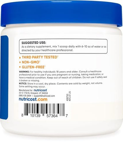 Nutricost D-Ribose Pulver (250 Gramm) - Reines D-Ribose für Energie & Erholung