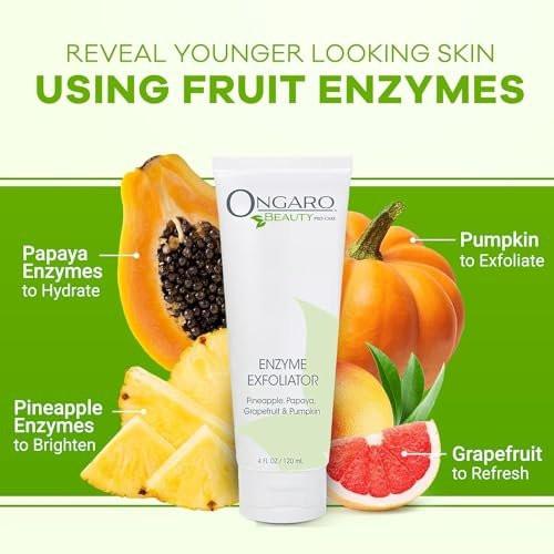 Ongaro Beauty Bio-Gesichtspeeling – Natürliches Gesichtspeeling & Enzympeeling für empfindliche Haut – Gesichtspeeling für Frauen & Männer – Reinigt Akne & befreit verstopfte Poren – Glättet & hellt auf – 118 ml