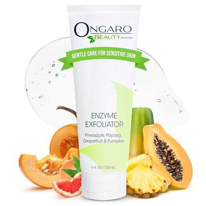 Ongaro Beauty Bio-Gesichtspeeling – Natürliches Gesichtspeeling & Enzympeeling für empfindliche Haut – Gesichtspeeling für Frauen & Männer – Reinigt Akne & befreit verstopfte Poren – Glättet & hellt auf – 118 ml