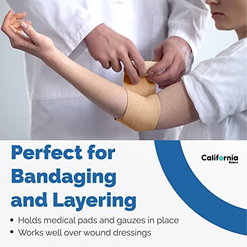 12er-Pack Selbstklebende Bandage - 5 cm x 4,6 m - Elastische, selbsthaftende Fixierbinde - Atmungsaktives Sporttape für Handgelenk, Knie, Knöchel - Erste Hilfe & Sport - Braun