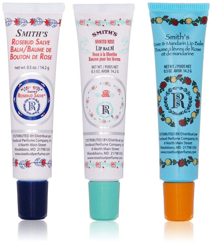 ROSEBUD SALVE Rosebud Trio Lippenbalsam Set, 3 Stück, 0,5 Unzen