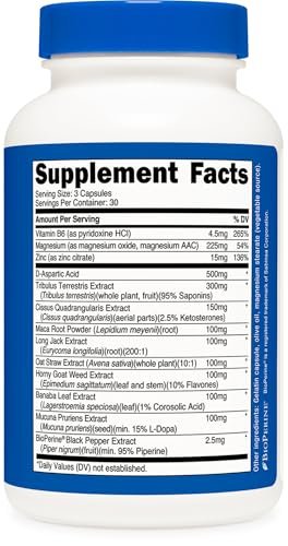 Nutricost Testosteron-Unterstützungskomplex (90 Kapseln) – 1800 mg pro Portion
