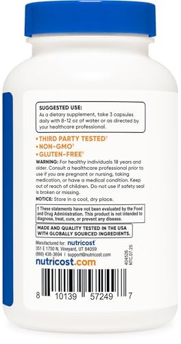 Nutricost Testosteron-Unterstützungskomplex (90 Kapseln) – 1800 mg pro Portion