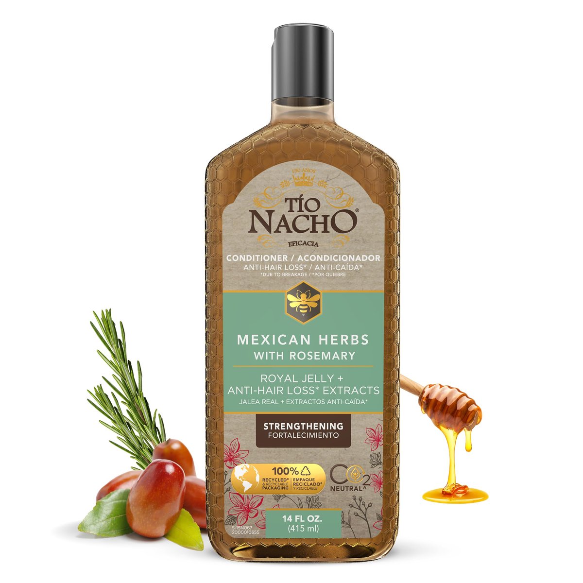 Tio Nacho Mexikanische Kräuter Anti-Haarausfall Conditioner mit Gelée Royale und Rosmarinextrakt, Stärkender und nährender Conditioner gegen Haarausfall, Ideal für Männer und Frauen, 414 ml