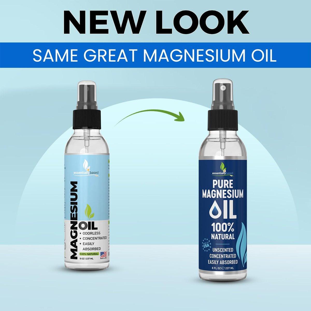 Reines Magnesiumöl Spray 8oz – Topisches Magnesiumspray für Schlaf & Füße – Extra stark – USP-Qualität – 100 % natürlich & organisch – Gegen Muskelkater & Krämpfe – Weniger Brennen – Weniger Jucken – Hergestellt in USA