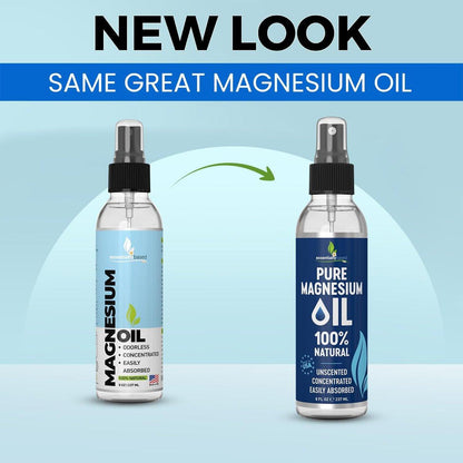 Reines Magnesiumöl Spray 8oz – Topisches Magnesiumspray für Schlaf & Füße – Extra stark – USP-Qualität – 100 % natürlich & organisch – Gegen Muskelkater & Krämpfe – Weniger Brennen – Weniger Jucken – Hergestellt in USA