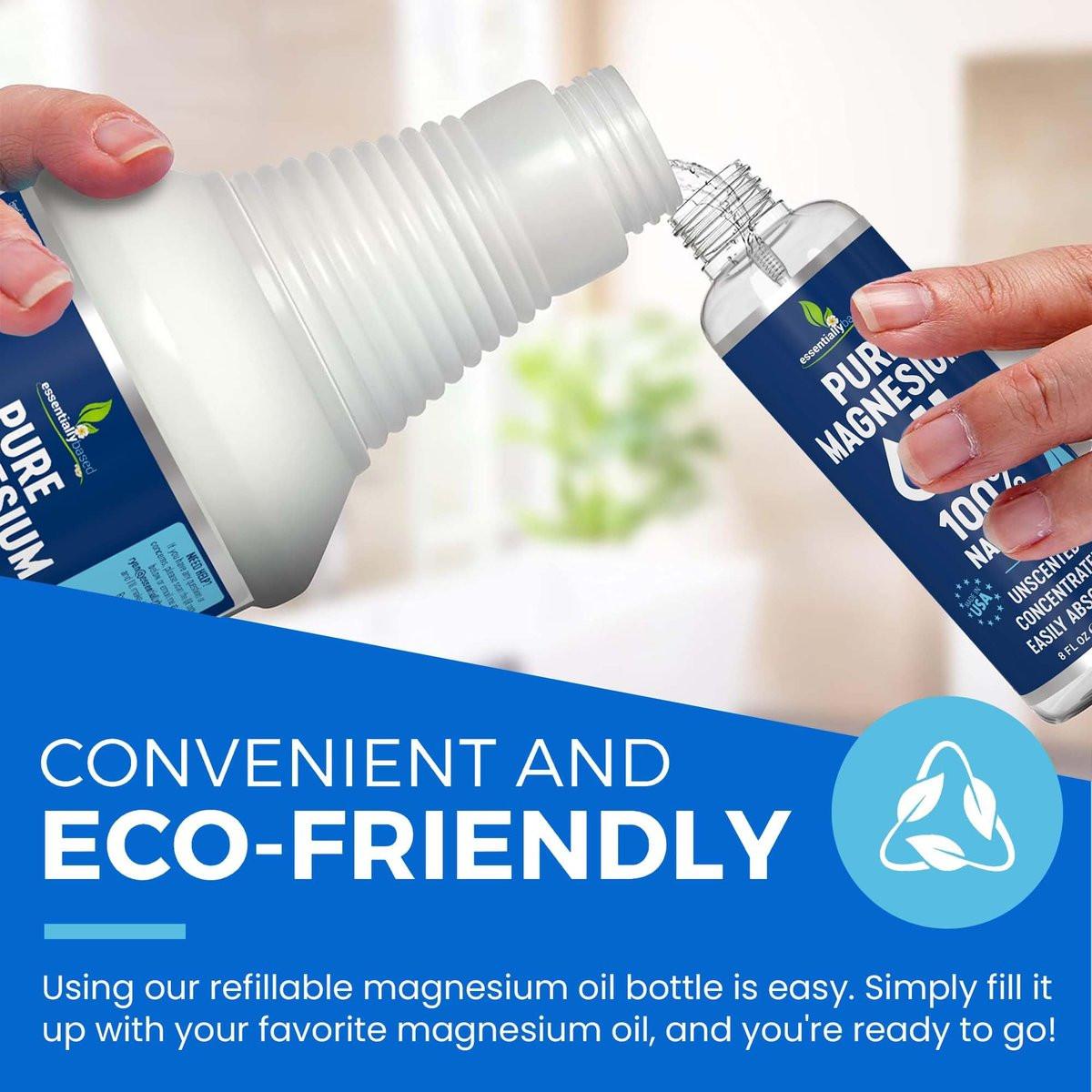Reines Magnesiumöl Spray 8oz – Topisches Magnesiumspray für Schlaf & Füße – Extra stark – USP-Qualität – 100 % natürlich & organisch – Gegen Muskelkater & Krämpfe – Weniger Brennen – Weniger Jucken – Hergestellt in USA