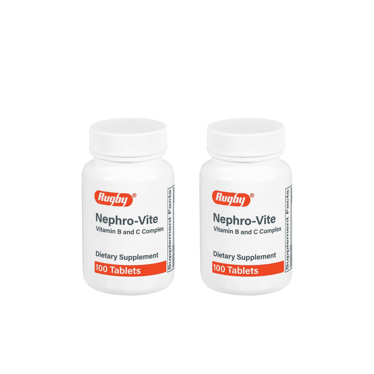 Rugby Nephro-Vite Vitamin B und C Komplex Tabletten - Nahrungsergänzungsmittel - 100 Stück (2er-Pack)