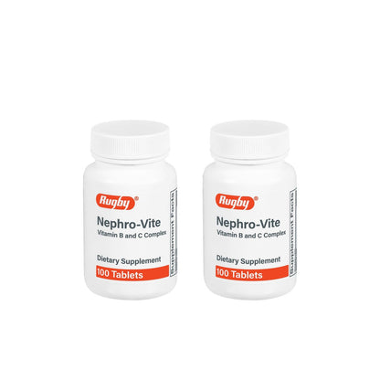 Rugby Nephro-Vite Vitamin B und C Komplex Tabletten - Nahrungsergänzungsmittel - 100 Stück (2er-Pack)