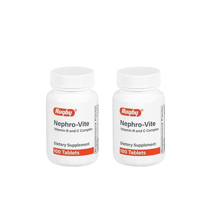 Rugby Nephro-Vite Vitamin B und C Komplex Tabletten - Nahrungsergänzungsmittel - 100 Stück (2er-Pack)