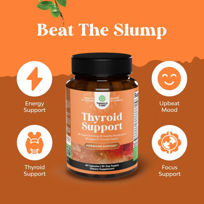 Natures Craft Kräuter-Komplex zur Schilddrüsenunterstützung - Hochwirksames Kelp-Jod-Präparat mit L-Tyrosin, Blasentang, Selen & Ashwagandha für Hormonbalance - Stimmungs- und Energie-Diätpillen - 60 Stück