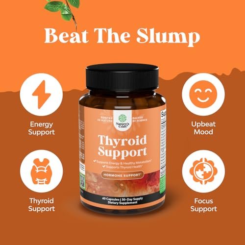 Natures Craft Kräuter-Komplex zur Schilddrüsenunterstützung - Hochwirksames Kelp-Jod-Präparat mit L-Tyrosin, Blasentang, Selen & Ashwagandha für Hormonbalance - Stimmungs- und Energie-Diätpillen - 60 Stück