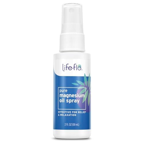 LIFE-FLO Magnesiumöl für Füße und Körper – Topisches Magnesiumspray zur Beruhigung von Muskeln und Gelenken – Auch als Deo-Spray oder Badeöl geeignet – Hypoallergen – 60-Tage-Garantie – 59 ml