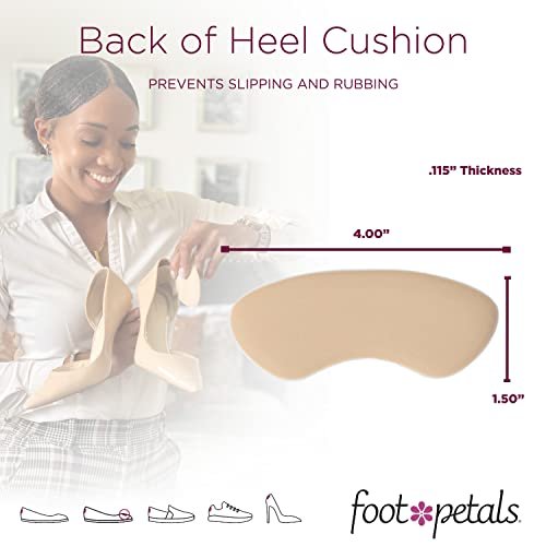 Foot Petals Fersenpolster für Damen – Rückseite der Ferse – Schuhpolster, Fersenschutz, Komfortabler Fersengriff für Schmerzlinderung und Größenanpassung, 1 Paar, Khaki