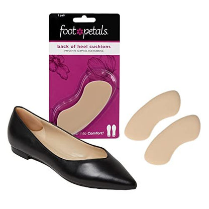 Foot Petals Fersenpolster für Damen – Rückseite der Ferse – Schuhpolster, Fersenschutz, Komfortabler Fersengriff für Schmerzlinderung und Größenanpassung, 1 Paar, Khaki