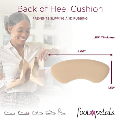 Foot Petals Fersenpolster für Damen – Rückseite der Ferse – Schuhpolster, Fersenschutz, Komfortabler Fersengriff für Schmerzlinderung und Größenanpassung, 1 Paar, Khaki