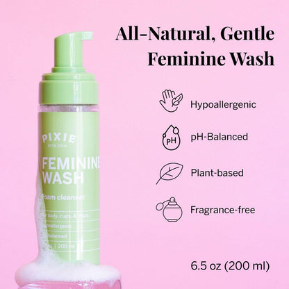 Pixie Feminine Wash – Schaumreiniger mit natürlichen Inhaltsstoffen für Menstruationstassen und -scheiben – pH-ausgewogen & pflanzlich, 6,5 fl oz