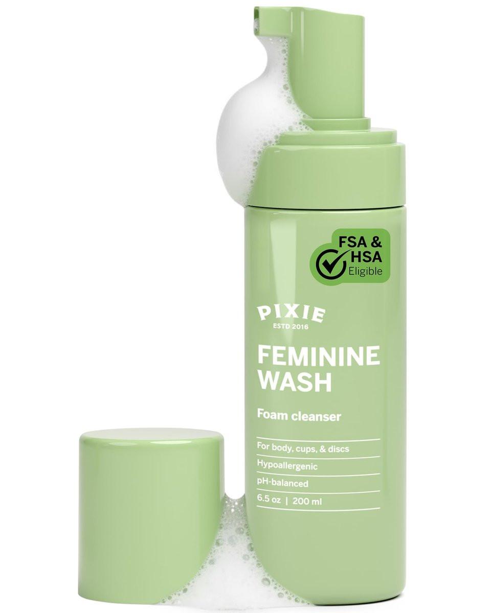 Pixie Feminine Wash – Schaumreiniger mit natürlichen Inhaltsstoffen für Menstruationstassen und -scheiben – pH-ausgewogen & pflanzlich, 6,5 fl oz