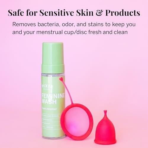 Pixie Feminine Wash – Schaumreiniger mit natürlichen Inhaltsstoffen für Menstruationstassen und -scheiben – pH-ausgewogen & pflanzlich, 6,5 fl oz