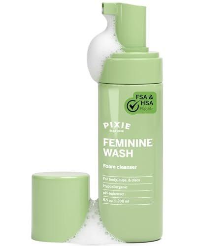 Pixie Feminine Wash – Schaumreiniger mit natürlichen Inhaltsstoffen für Menstruationstassen und -scheiben – pH-ausgewogen & pflanzlich, 6,5 fl oz