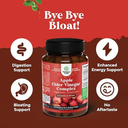 Cleansing Apfelessig Kapseln – ACV Reinigung & Entgiftung für Darm und Verdauung mit Schlankmachendem Cayenne – Extra Starke ACV Kapseln für Darmreinigung und Ganzkörper-Entgiftung – 60 Stück