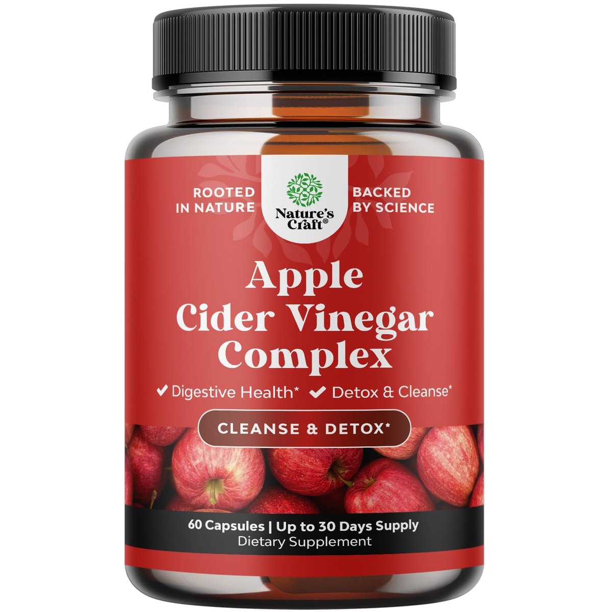 Cleansing Apfelessig Kapseln – ACV Reinigung & Entgiftung für Darm und Verdauung mit Schlankmachendem Cayenne – Extra Starke ACV Kapseln für Darmreinigung und Ganzkörper-Entgiftung – 60 Stück