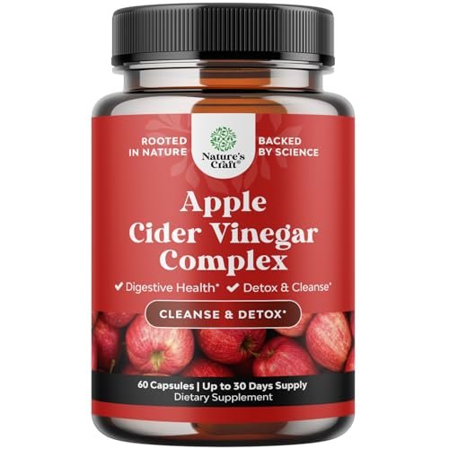 Cleansing Apfelessig Kapseln – ACV Reinigung & Entgiftung für Darm und Verdauung mit Schlankmachendem Cayenne – Extra Starke ACV Kapseln für Darmreinigung und Ganzkörper-Entgiftung – 60 Stück