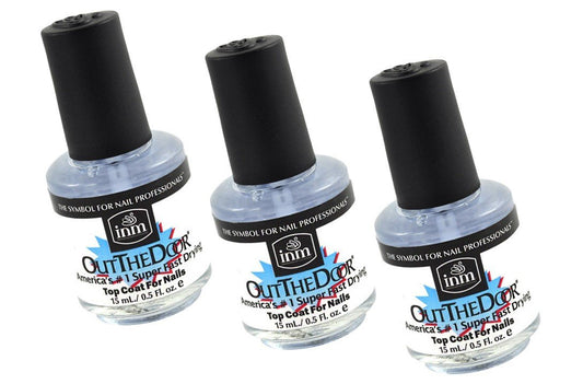 INM Out The Door 3er-Pack Über Schnell Trocknender Nagelüberlack – 0,3 fl oz / 9 ml pro Flasche