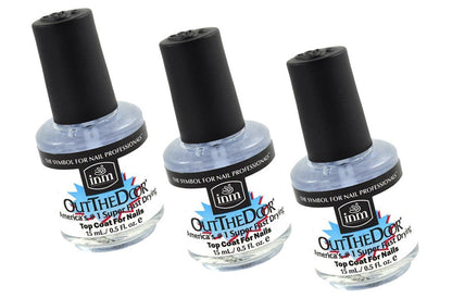 INM Out The Door 3er-Pack Über Schnell Trocknender Nagelüberlack – 0,3 fl oz / 9 ml pro Flasche