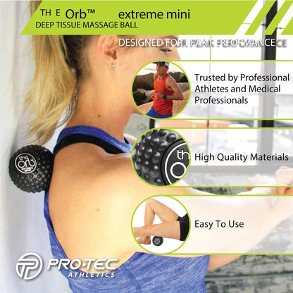 Pro-Tec Athletics Orbs – Tiefengewebs-Massageball (3 Zoll, Schwarz) für Muskelentspannung, verbesserte Leistung und Regeneration