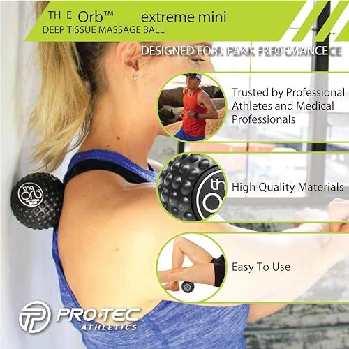 Pro-Tec Athletics Orbs – Tiefengewebs-Massageball (3 Zoll, Schwarz) für Muskelentspannung, verbesserte Leistung und Regeneration