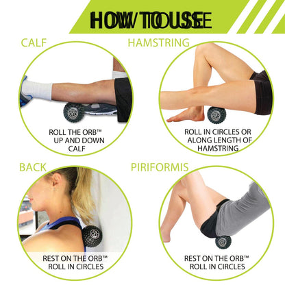 Pro-Tec Athletics Orbs – Tiefengewebs-Massageball (3 Zoll, Schwarz) für Muskelentspannung, verbesserte Leistung und Regeneration