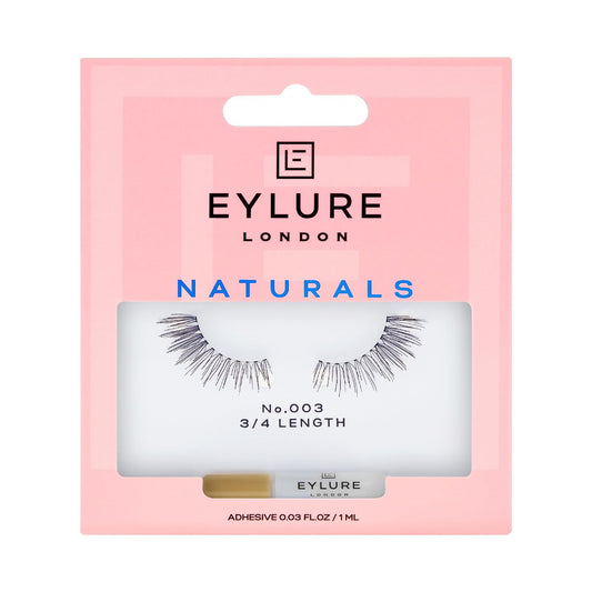 Eylure Naturals Accent No. 003 Wiederverwendbare Wimpern mit Kleber, 1 Paar