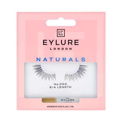 Eylure Naturals Accent No. 003 Wiederverwendbare Wimpern mit Kleber, 1 Paar