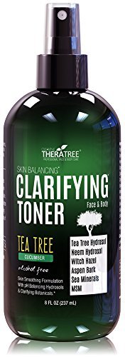 Oleavine TheraTree Klärendes Gesichtswasser mit MSM, Teebaum & Neem Hydrosol - Alkoholfreie Hautkontrolle für Gesicht & Körper - Reduziert das Erscheinungsbild von Poren und kontrolliert Öl - 237 ml